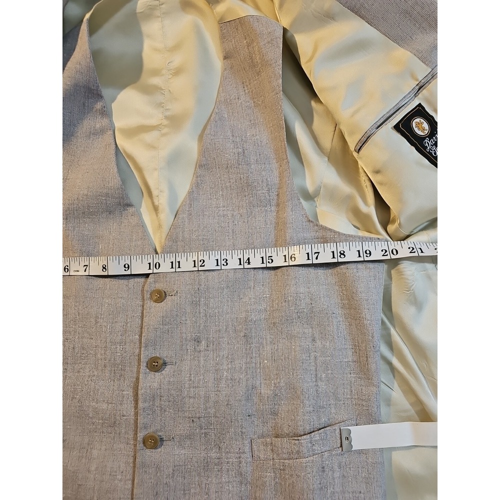 Vintage Elder-Beerman David George Suit Jacket & Vest Light Gray 40 L - Picture 3 of 12